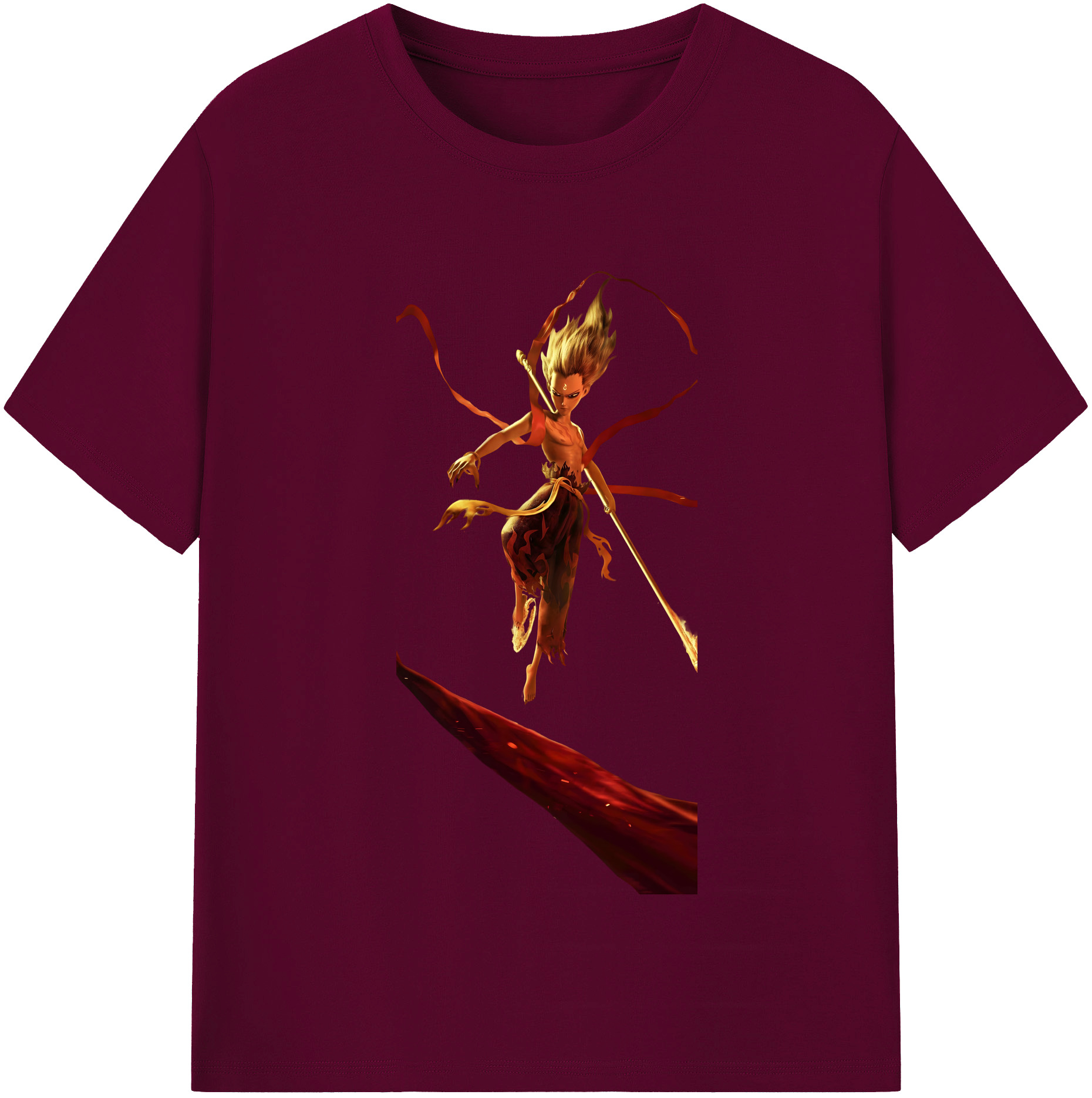（画像用） Ne Zha 2 ナタ 魔童の大暴れ レディースカジュアルプリントTシャツ（綿100％）